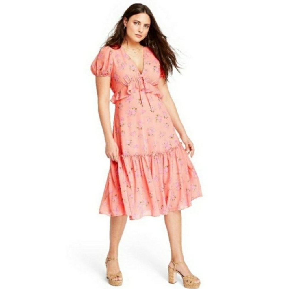 LoveShackFancy x Target Fleur Pink Floral Dress sz 14